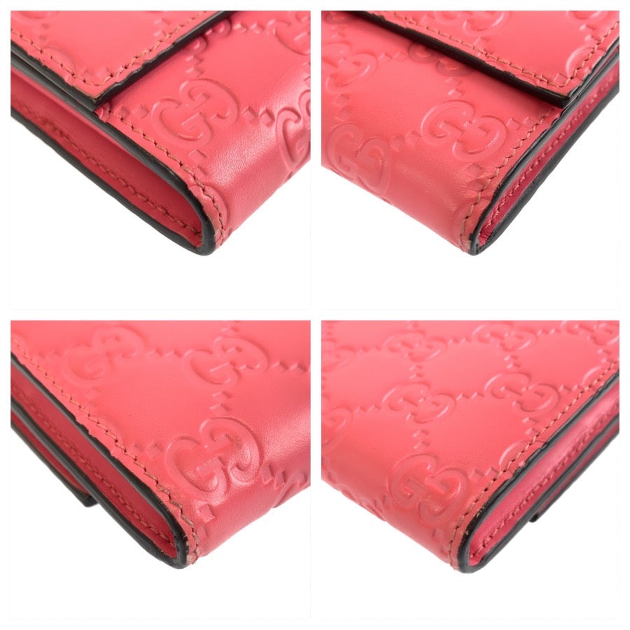 GUCCI グッチ グッチシマ ピンク レザー 410100 長財布 ロングウォレット レディース A50
