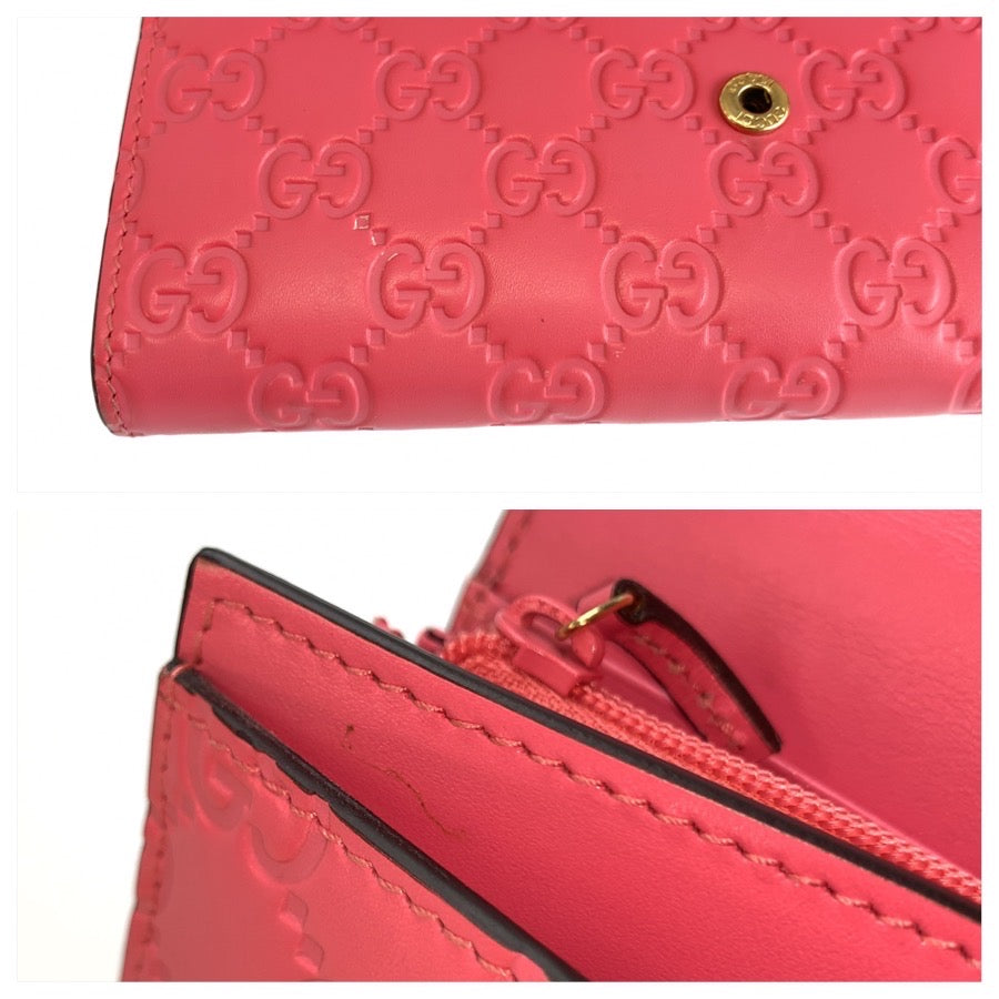GUCCI グッチ グッチシマ ピンク レザー 410100 長財布 ロングウォレット レディース A50
