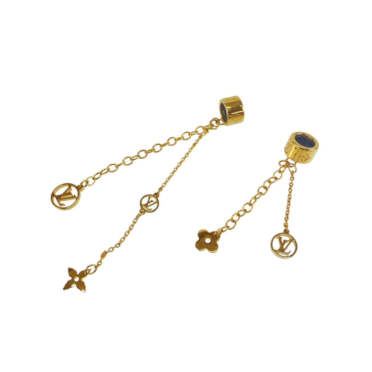 LOUIS VUITTON ルイヴィトン LVイニシャル フラワー ゴールド メタル イヤホンチャーム AirPodsチャーム イヤホンアクセサリー レディース A47