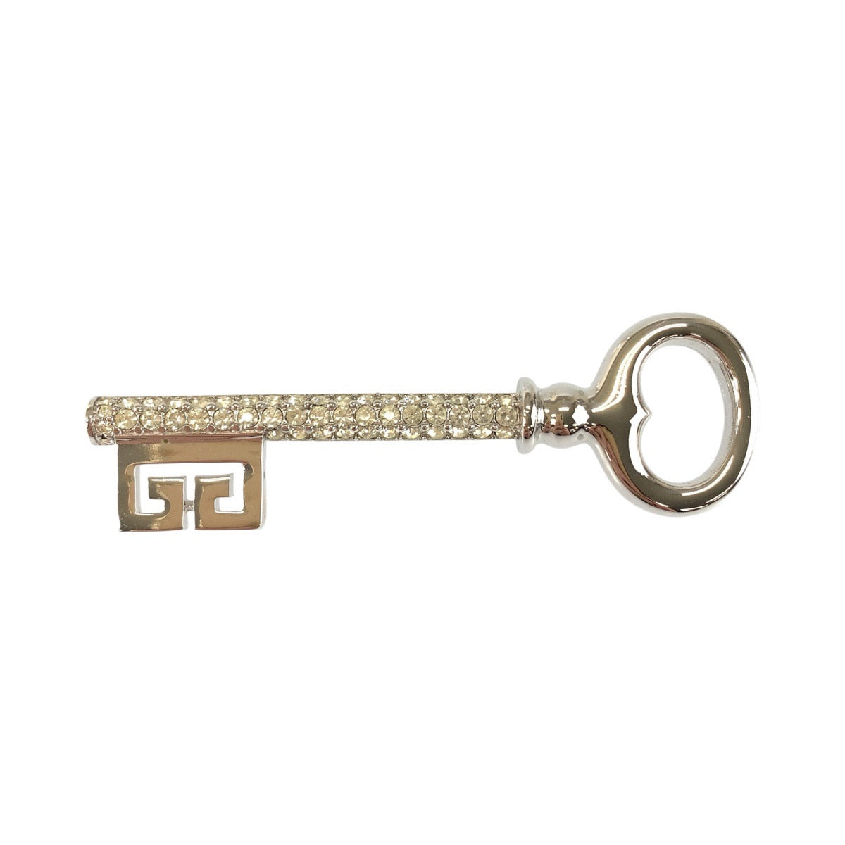 Givenchy ジバンシー キーモチーフ シルバー メタル / ラインストーン ブローチ ピン レディース A14