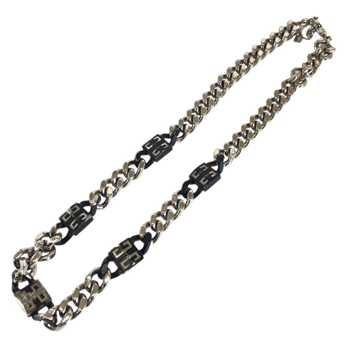 Givenchy ジバンシー 4G チェーン ブラック 黒 シルバー金具 真鍮 ネックレス 男女兼用 レディース AB28