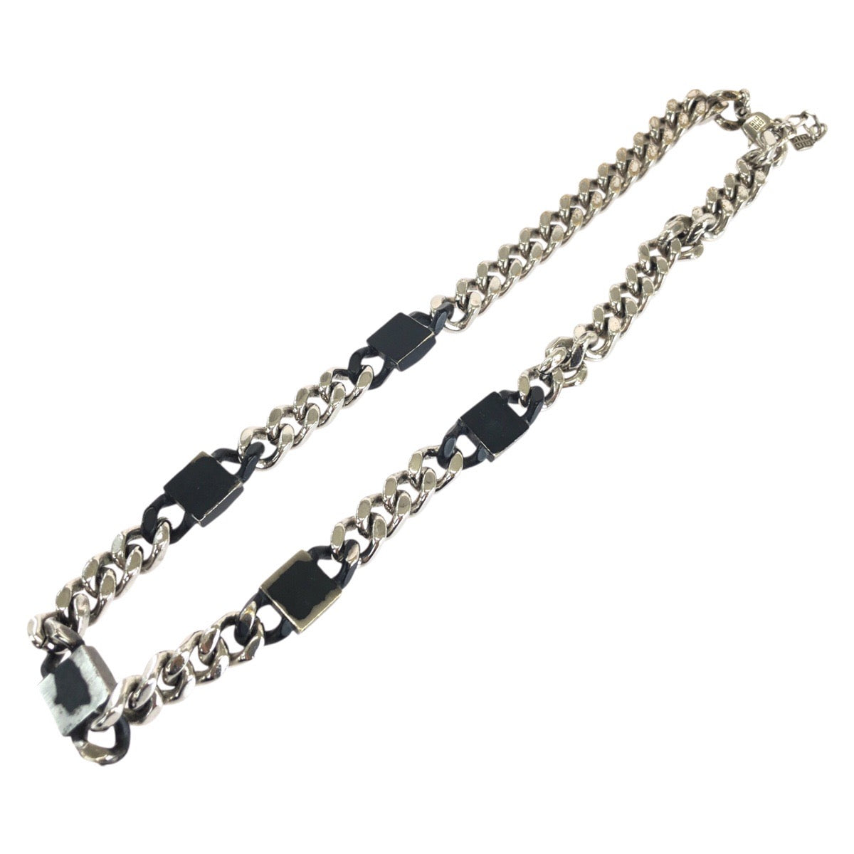 Givenchy ジバンシー 4G チェーン ブラック 黒 シルバー金具 真鍮 ネックレス 男女兼用 レディース AB28