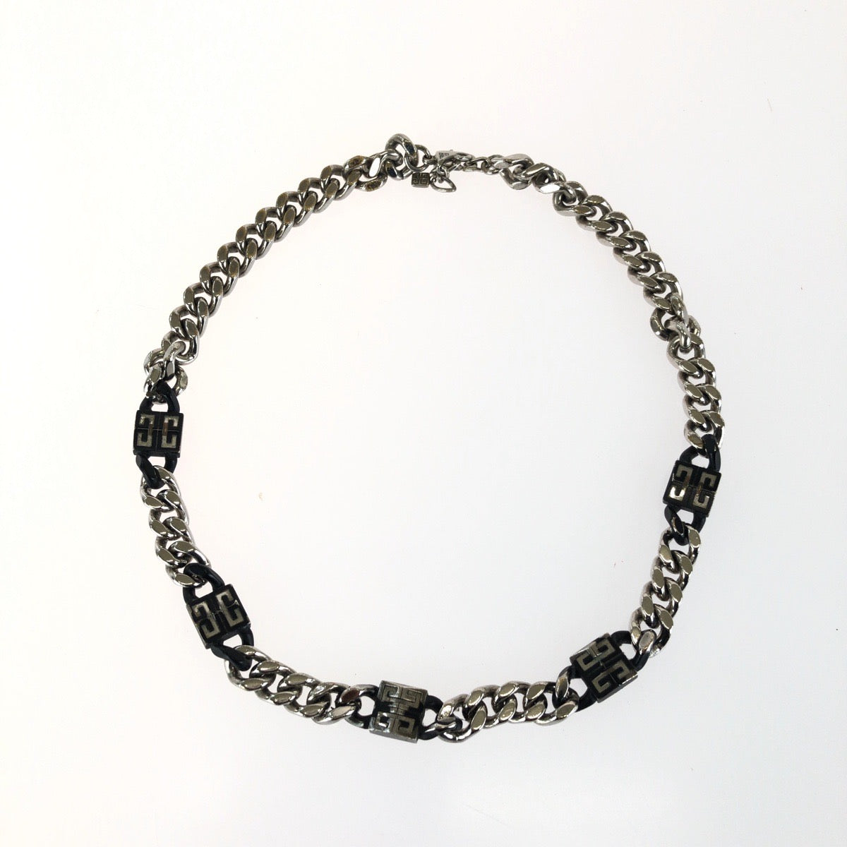 Givenchy ジバンシー 4G チェーン ブラック 黒 シルバー金具 真鍮 ネックレス 男女兼用 レディース AB28