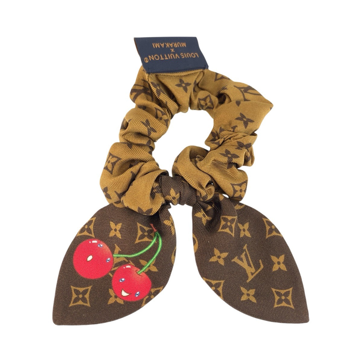 LOUIS VUITTON ルイヴィトン モノグラム 村上隆 ブラウン シルク M96069 ヘアゴム ヘアアクセサリー レディース A47
