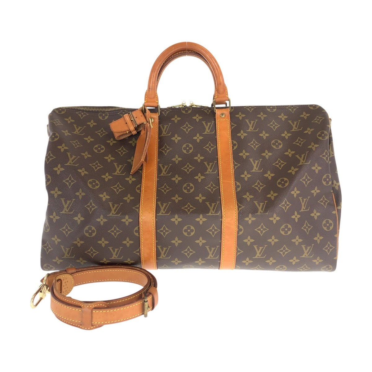 LOUIS VUITTON ルイヴィトン モノグラム キーポルバンドリエール50 ブラウン ゴールド金具 PVC / レザー M41416 ボストンバッグ 旅行バッグ 男女兼用 レディース AB85