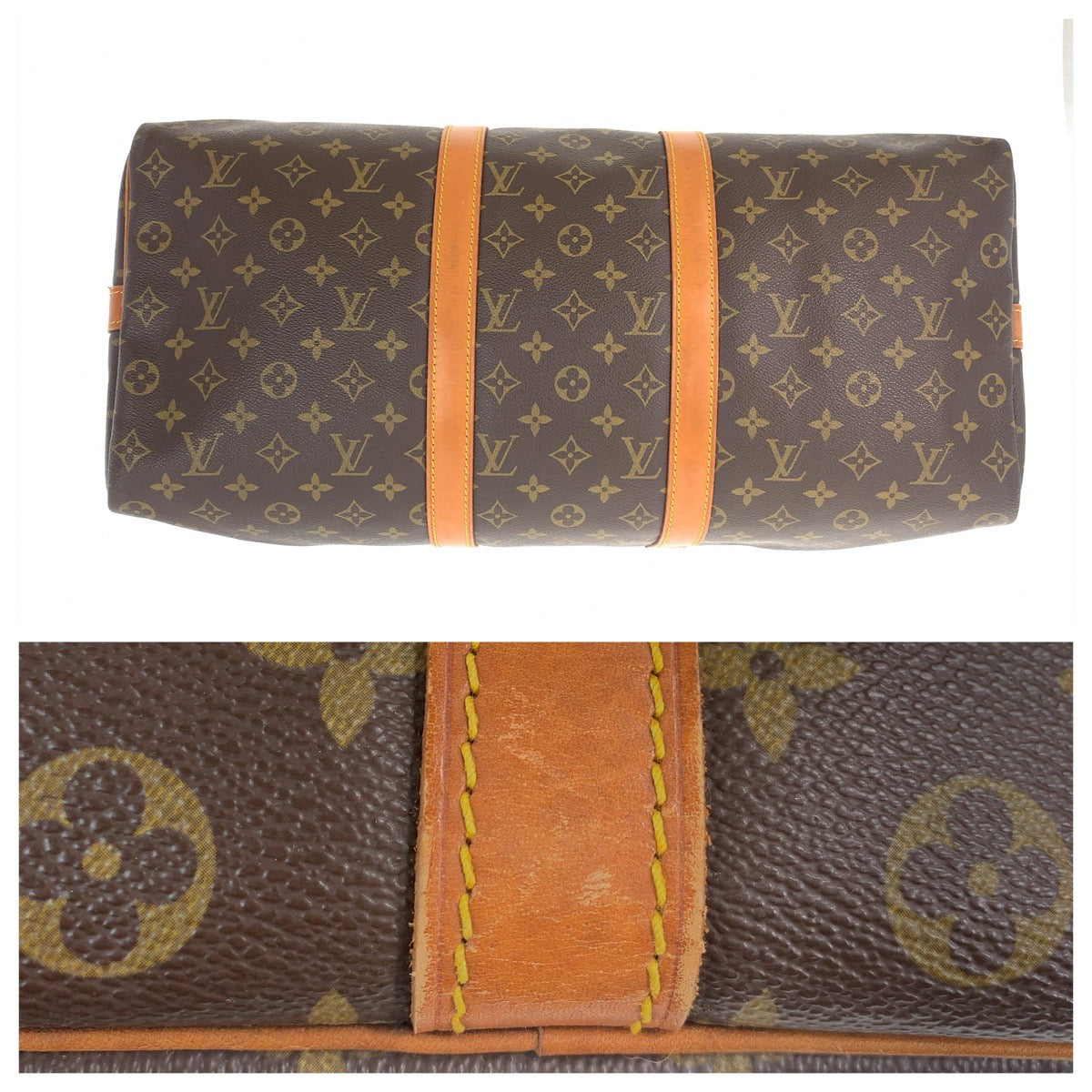LOUIS VUITTON ルイヴィトン モノグラム キーポルバンドリエール50 ブラウン ゴールド金具 PVC / レザー M41416 ボストンバッグ 旅行バッグ 男女兼用 レディース AB85