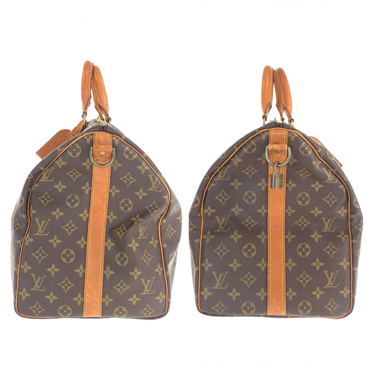 LOUIS VUITTON ルイヴィトン モノグラム キーポルバンドリエール50 ブラウン ゴールド金具 PVC / レザー M41416 ボストンバッグ 旅行バッグ 男女兼用 レディース AB85