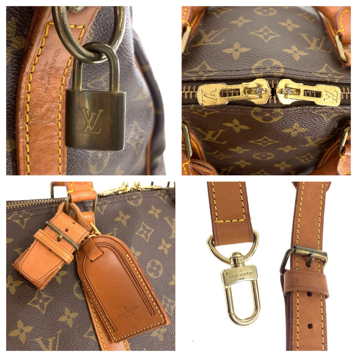 LOUIS VUITTON ルイヴィトン モノグラム キーポルバンドリエール50 ブラウン ゴールド金具 PVC / レザー M41416 ボストンバッグ 旅行バッグ 男女兼用 レディース AB85