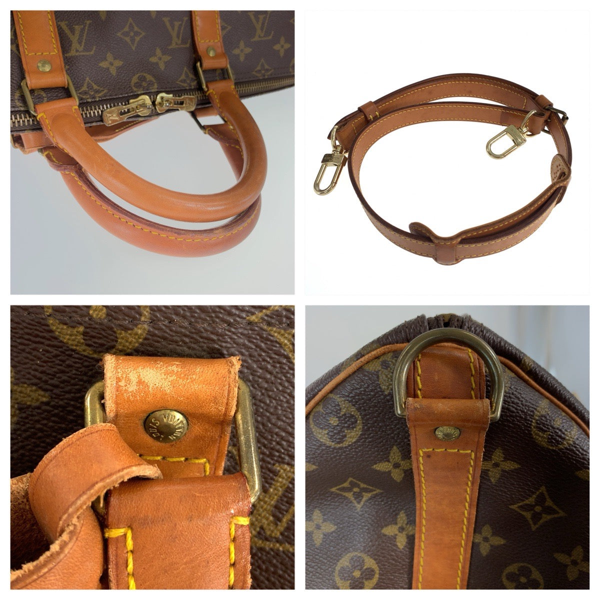 LOUIS VUITTON ルイヴィトン モノグラム キーポルバンドリエール50 ブラウン ゴールド金具 PVC / レザー M41416 ボストンバッグ 旅行バッグ 男女兼用 レディース AB85