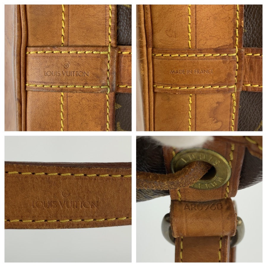 LOUIS VUITTON ルイヴィトン モノグラム ノエ ブラウン ゴールド金具 PVC / レザー M42224 巾着 ショルダーバッグ レディース AB70