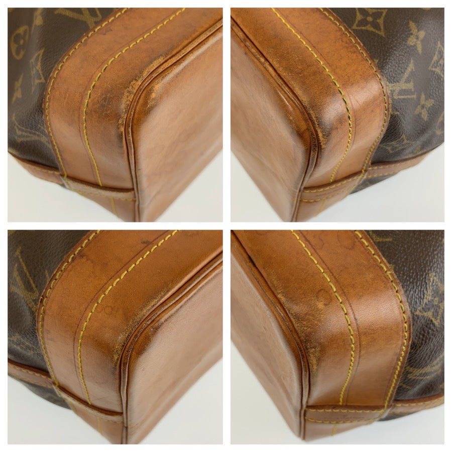 LOUIS VUITTON ルイヴィトン モノグラム ノエ ブラウン ゴールド金具 PVC / レザー M42224 巾着 ショルダーバッグ レディース AB70