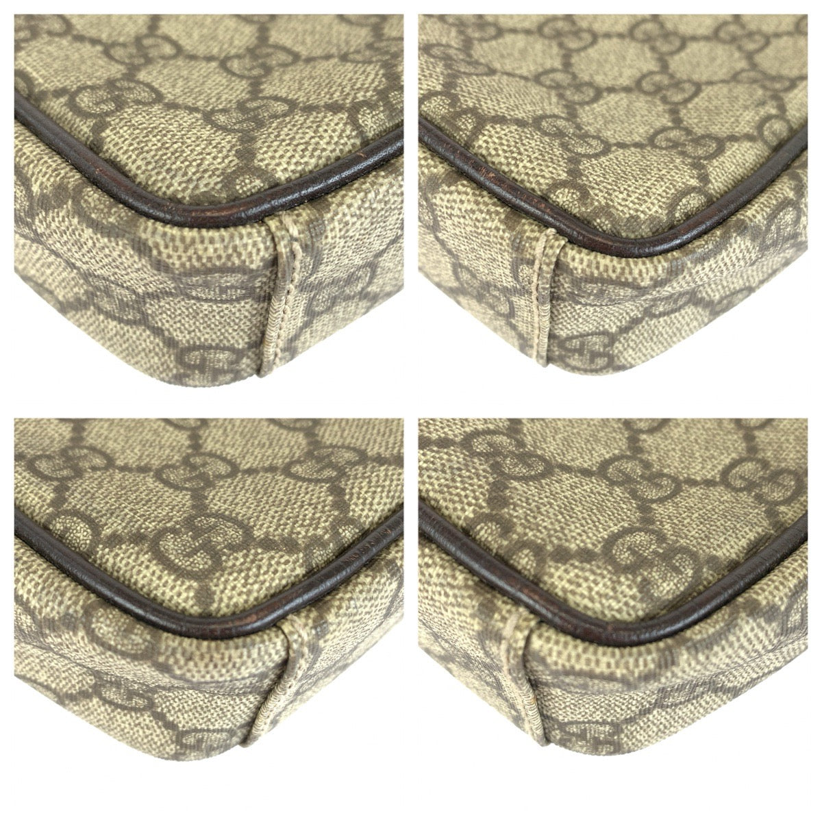 GUCCI グッチ ベージュ ブラウン シルバー金具 GGスプリームキャンバス / レザー 122754 ショルダーバッグ ポシェット レディース ABP30