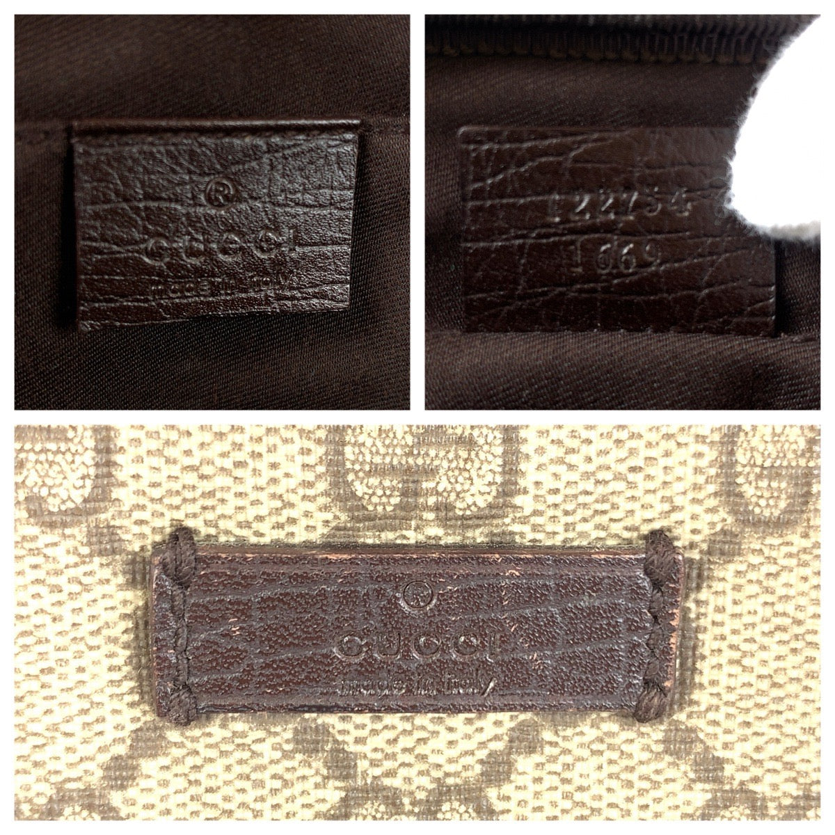 GUCCI グッチ ベージュ ブラウン シルバー金具 GGスプリームキャンバス / レザー 122754 ショルダーバッグ ポシェット レディース ABP30