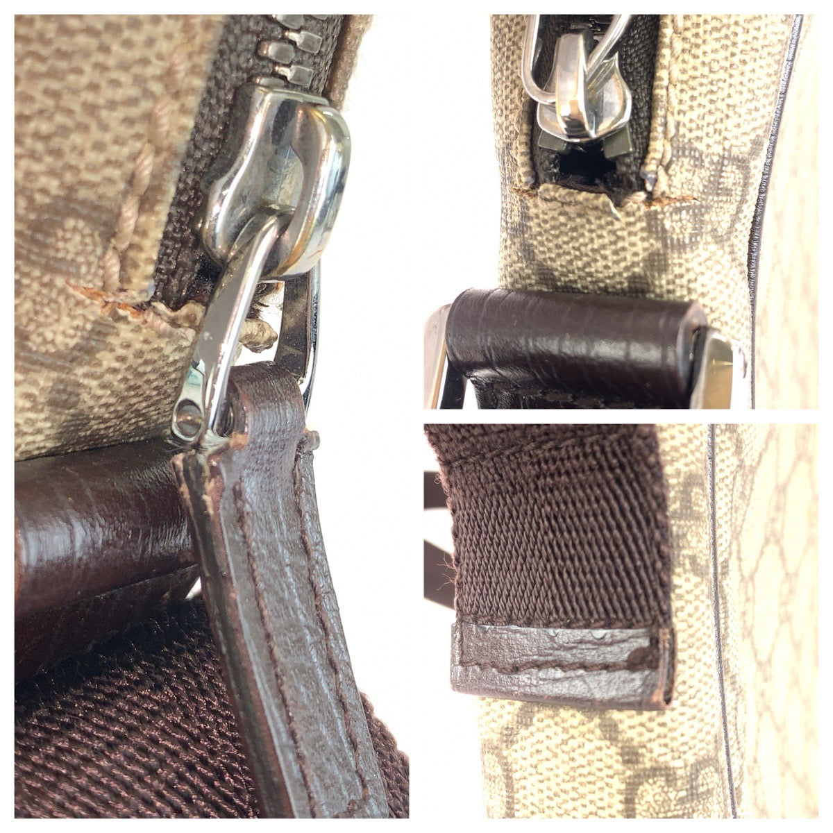 GUCCI グッチ ベージュ ブラウン シルバー金具 GGスプリームキャンバス / レザー 122754 ショルダーバッグ ポシェット レディース ABP30