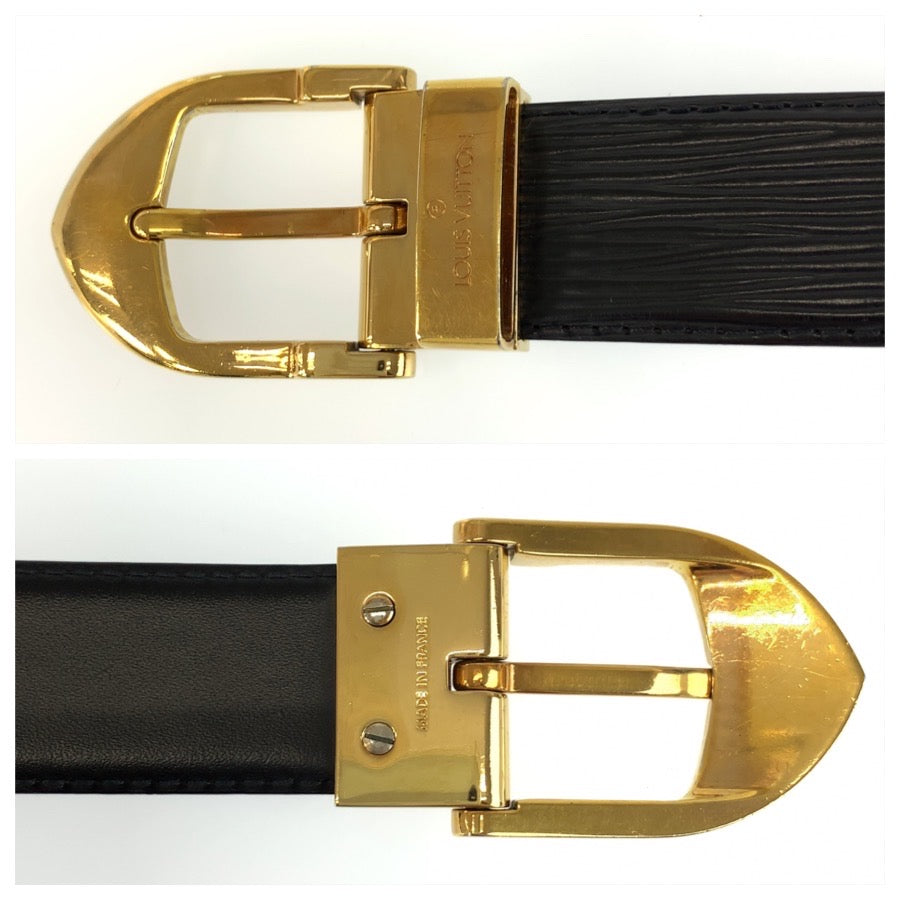 LOUIS VUITTON ルイヴィトン エピ サンチュール クラシック 110cm/44インチ ブラック 黒 ゴールド金具 レザー M6832Q ベルト メンズ AB18