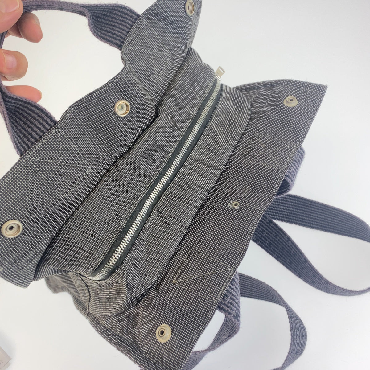 HERMES エルメス エールライン エールアド グレー キャンバス リュックサック バックパック レディース B30