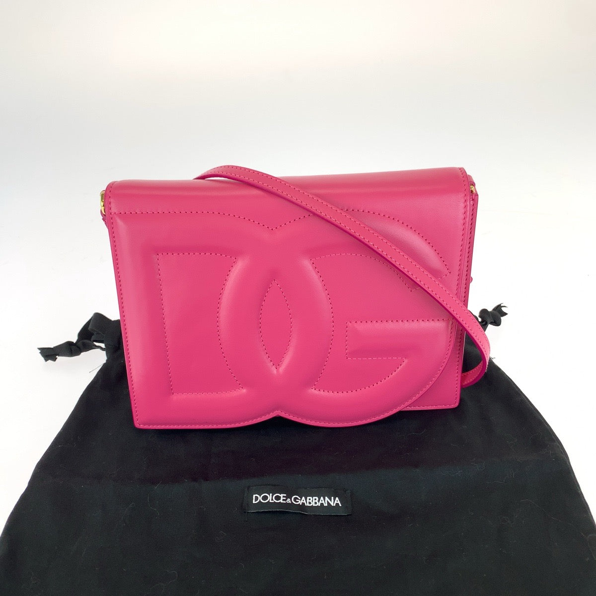 DOLCE&GABBANA ドルチェアンドガッバーナ DGロゴ 2way ピンク ゴールド金具 レザー BB7287 AW576 ショルダーバッグ クラッチバッグ レディース ABP65