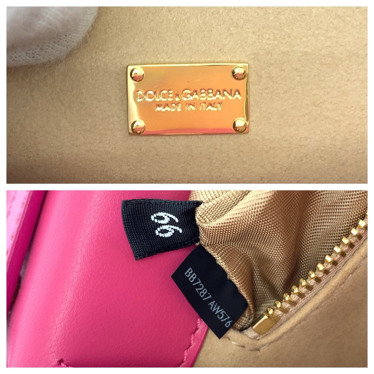 DOLCE&GABBANA ドルチェアンドガッバーナ DGロゴ 2way ピンク ゴールド金具 レザー BB7287 AW576 ショルダーバッグ クラッチバッグ レディース ABP65