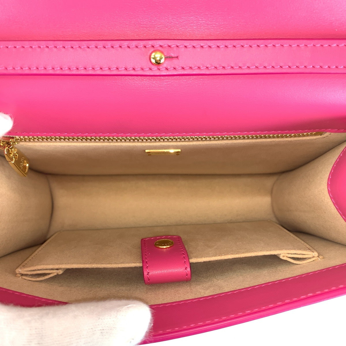 DOLCE&GABBANA ドルチェアンドガッバーナ DGロゴ 2way ピンク ゴールド金具 レザー BB7287 AW576 ショルダーバッグ クラッチバッグ レディース ABP65