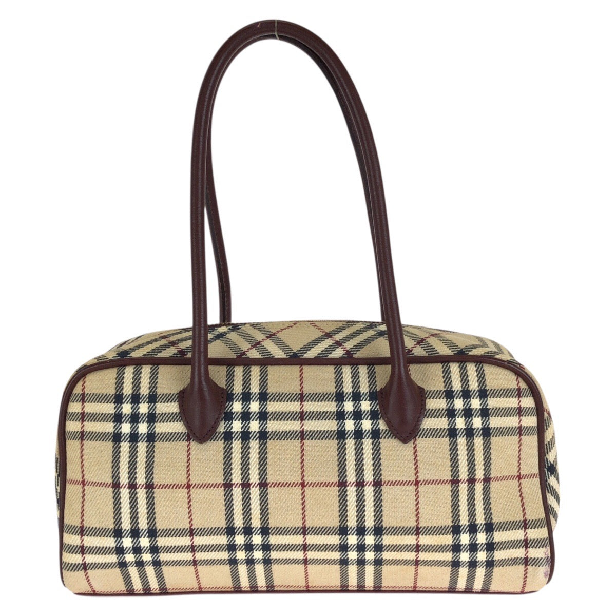 BURBERRY BLUE LABEL バーバリーブルーレーベル チェック柄 ベージュ ブラウン ゴールド金具 キャンバス / レザー ZA426-115 トートバッグ ミニボストンバッグ レディース AB14