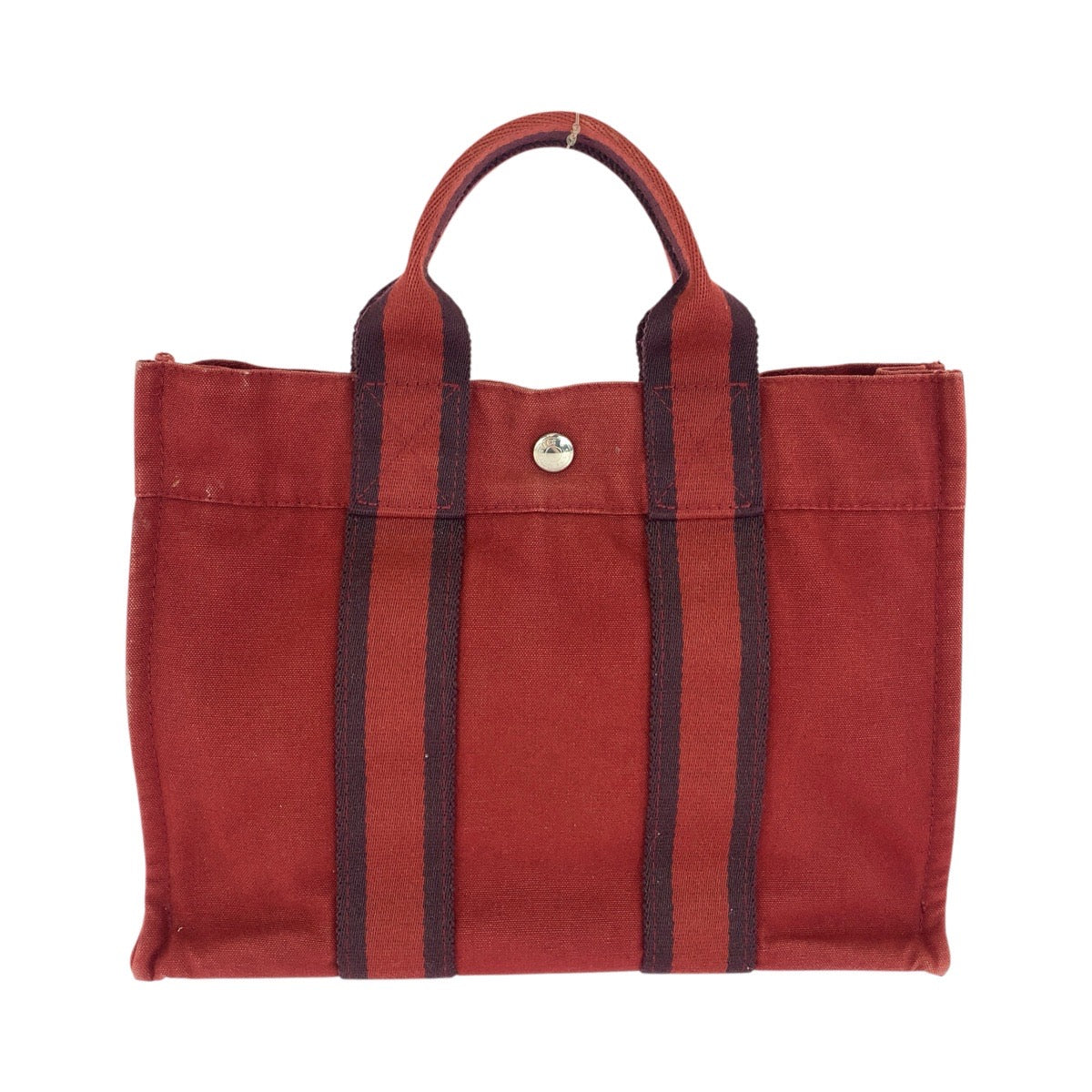 HERMES エルメス フールトゥPM ワインレッド ボルドー キャンバス トートバッグ ハンドバッグ レディース AB15