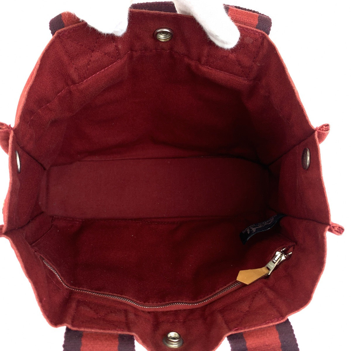 HERMES エルメス フールトゥPM ワインレッド ボルドー キャンバス トートバッグ ハンドバッグ レディース AB15