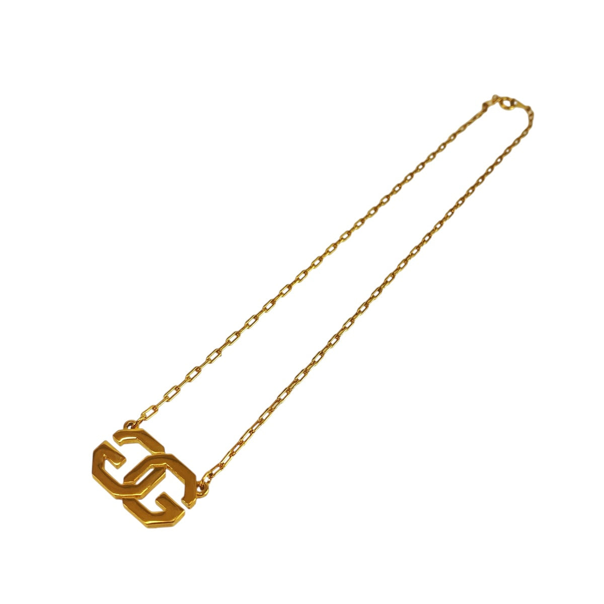 Givenchy ジバンシー ヴィンテージ GGロゴ ゴールド メタル ネックレス ペンダント レディース A10