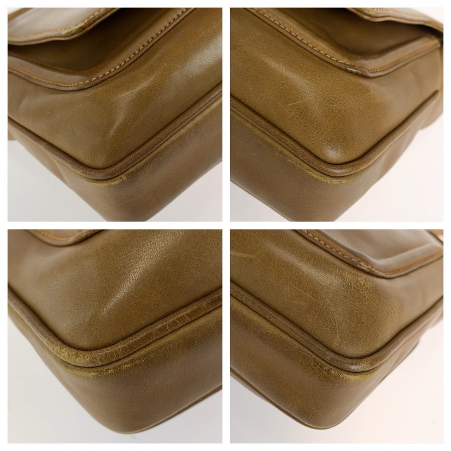 GUCCI グッチ ヴィンテージ オールドグッチ ホースビット ブラウン ゴールド金具 レザー / スウェード ショルダーバッグ レディース B25
