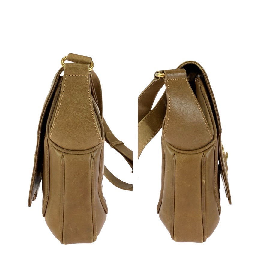 GUCCI グッチ ヴィンテージ オールドグッチ ホースビット ブラウン ゴールド金具 レザー / スウェード ショルダーバッグ レディース B25