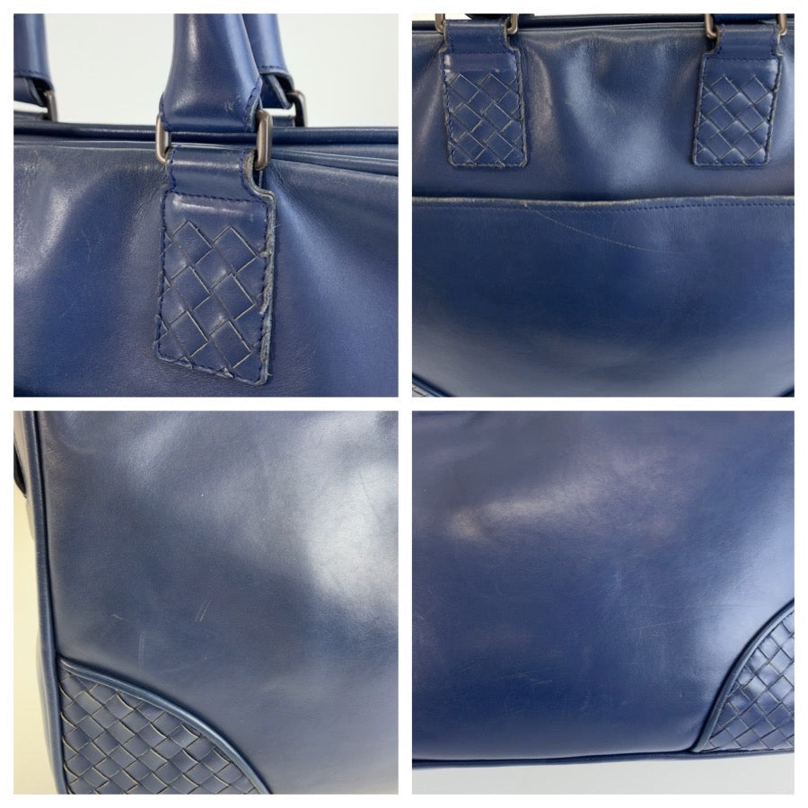 BOTTEGAVENETA ボッテガヴェネタ イントレチャート ネイビー レザー V4641 ビジネスバッグ ブリーフケース メンズ B25