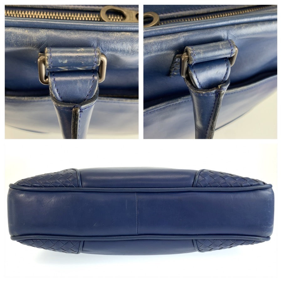 BOTTEGAVENETA ボッテガヴェネタ イントレチャート ネイビー レザー V4641 ビジネスバッグ ブリーフケース メンズ B25