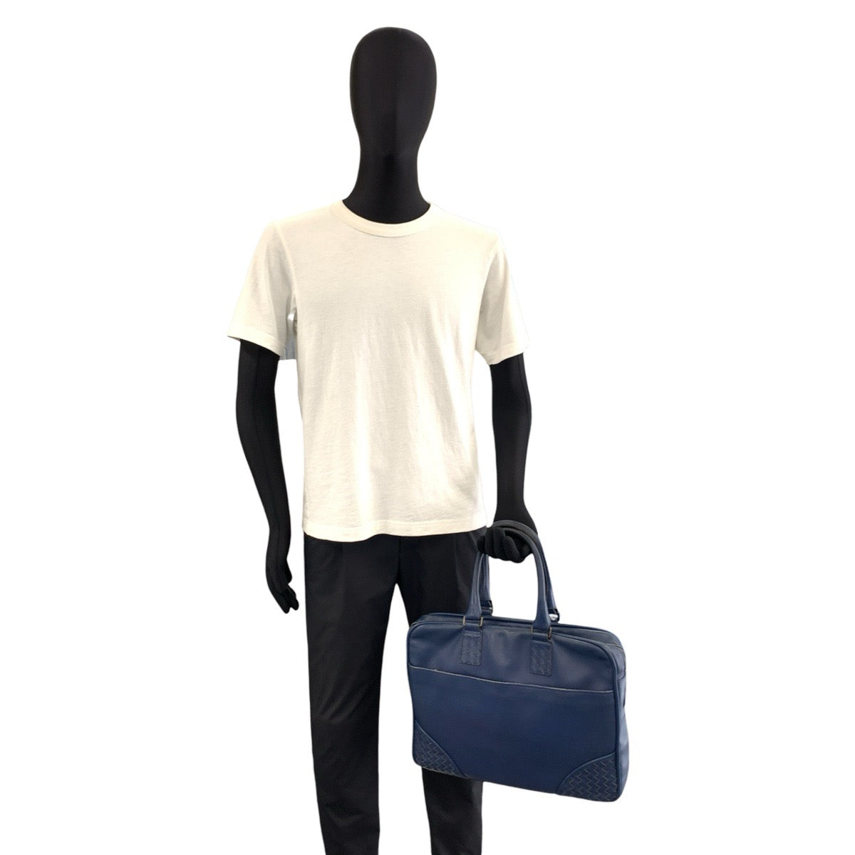 BOTTEGAVENETA ボッテガヴェネタ イントレチャート ネイビー レザー V4641 ビジネスバッグ ブリーフケース メンズ B25