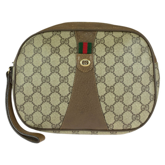 GUCCI グッチ オールドグッチ シェリーライン ベージュ ブラウン GGスプリームキャンバス 89.01.034 クラッチバッグ セカンドバッグ レディース B18