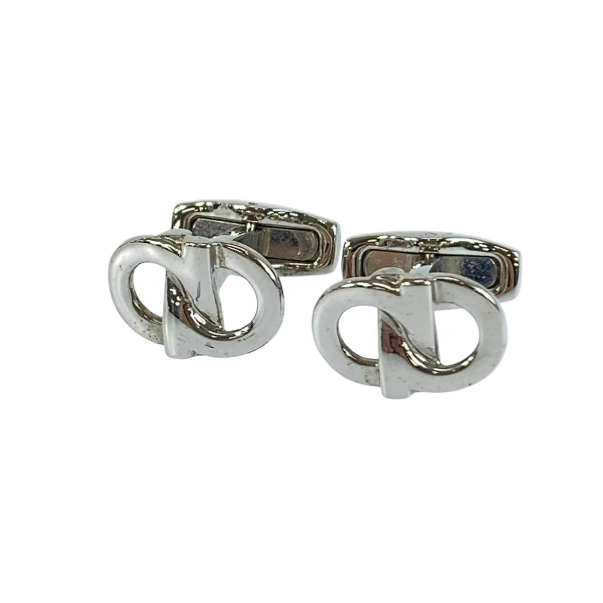 Salvatore Ferragamo サルヴァトーレフェラガモ ガンチーニ シルバー メタル カフス カフリンクス カフスボタン メンズ ABP13