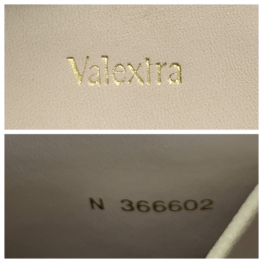 Valextra ヴァレクストラ チェーンハンドル ホワイト シルバー金具 レザー ハンドバッグ レディース ABP138