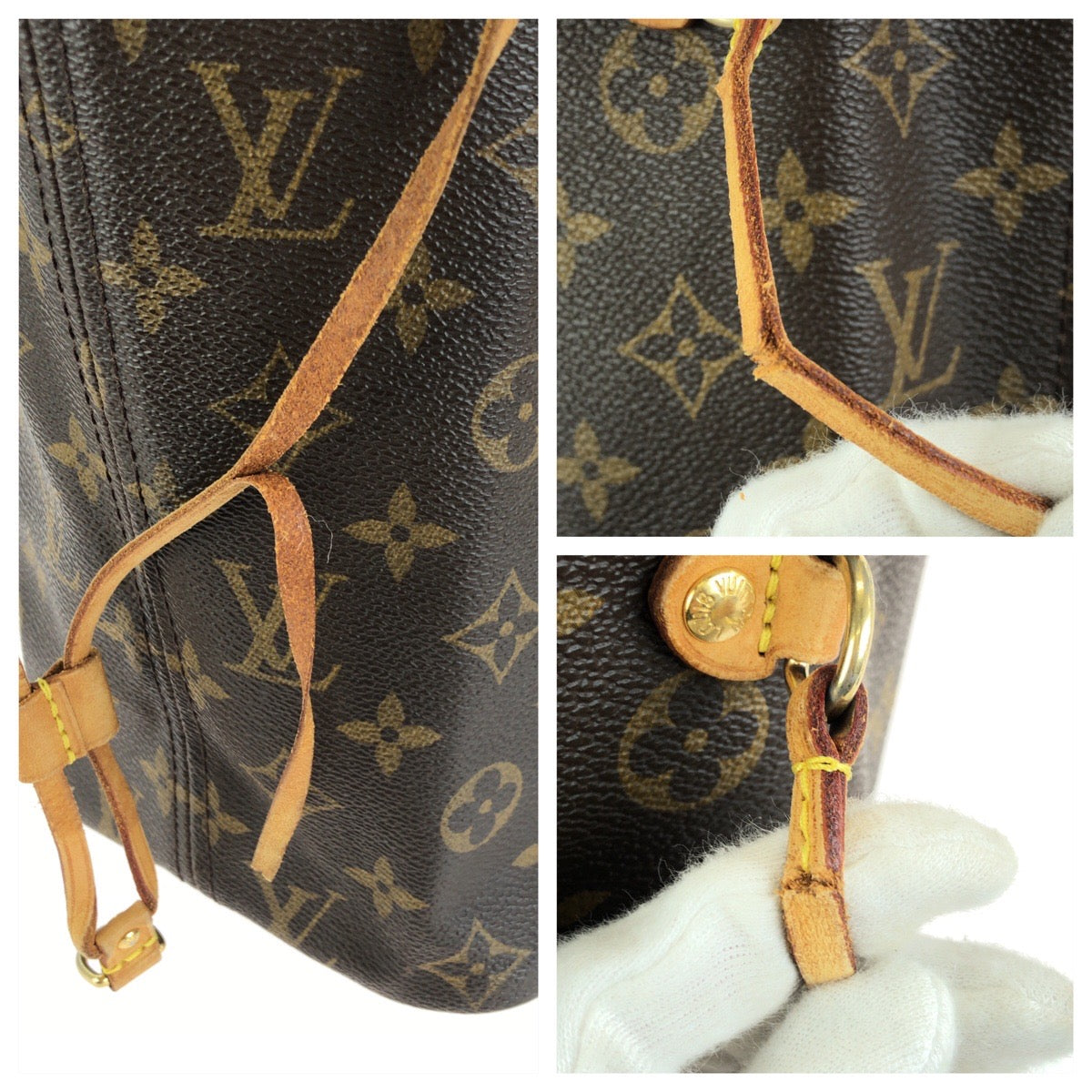 LOUIS VUITTON ルイヴィトン モノグラム ネヴァーフルMM ブラウン ゴールド金具 PVC / レザー M40156 トートバッグ レディース B93