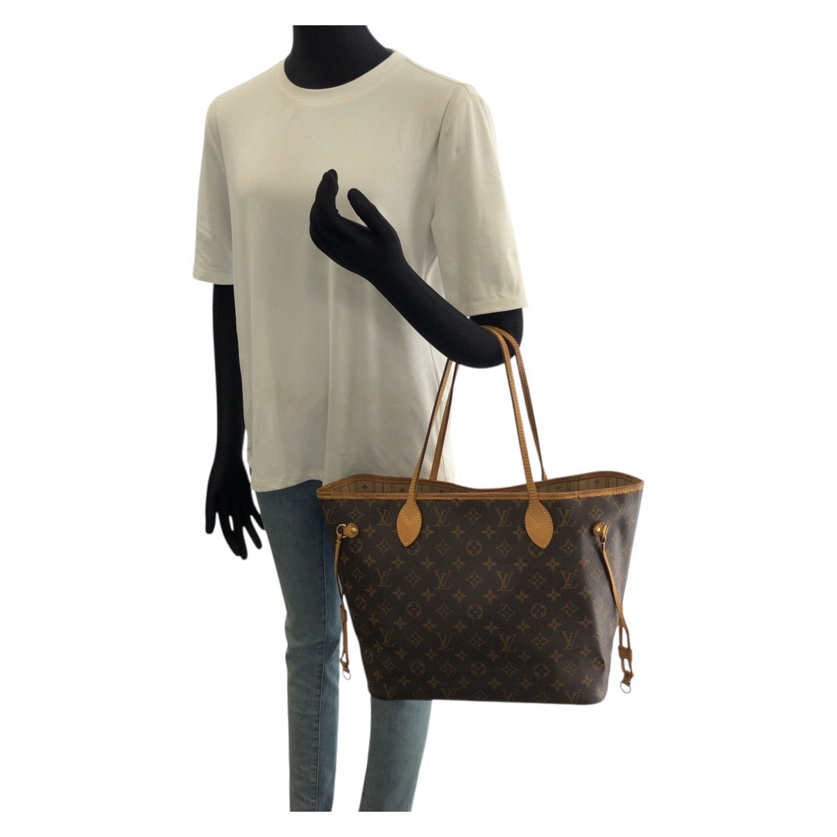 LOUIS VUITTON ルイヴィトン モノグラム ネヴァーフルMM ブラウン ゴールド金具 PVC / レザー M40156 トートバッグ レディース B93
