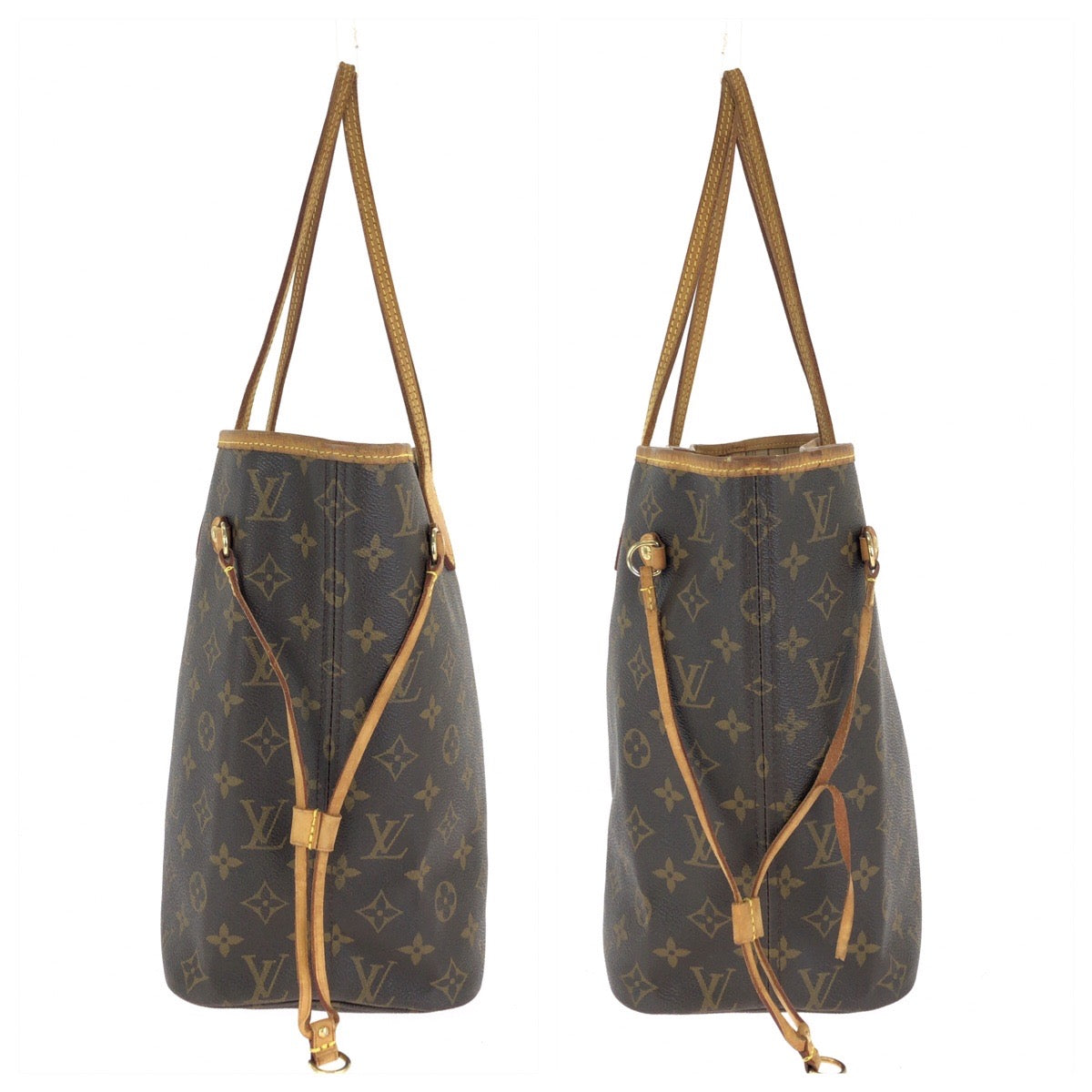 LOUIS VUITTON ルイヴィトン モノグラム ネヴァーフルMM ブラウン ゴールド金具 PVC / レザー M40156 トートバッグ レディース B93