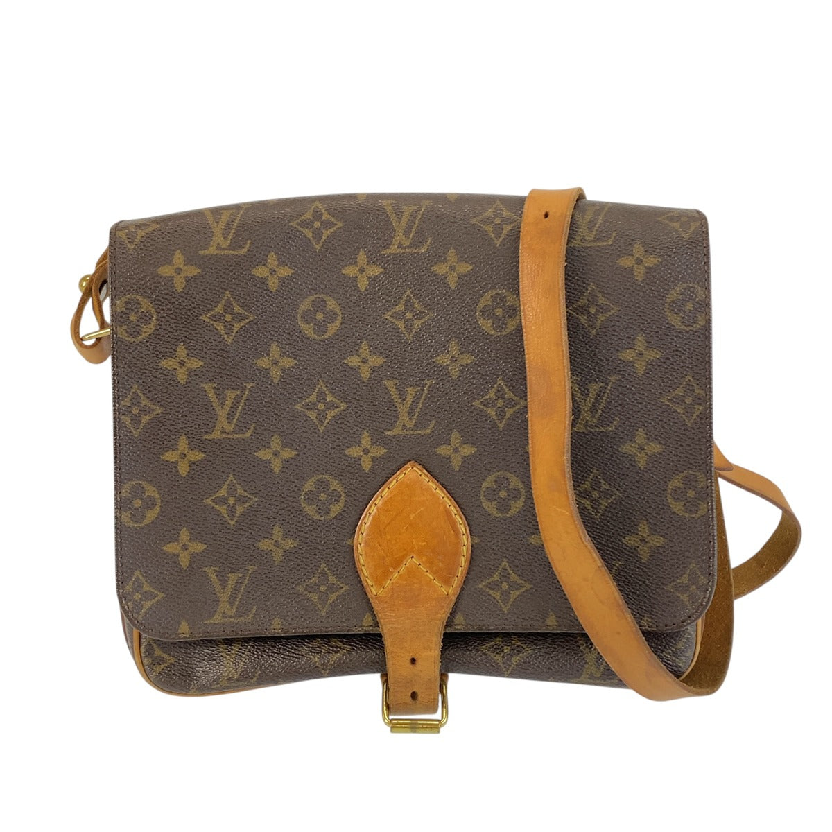 LOUIS VUITTON ルイ ヴィトン ヴィンテージ モノグラム カルトシエール ブラウン PVC / レザー M51252 ショルダーバッグ レディース B53