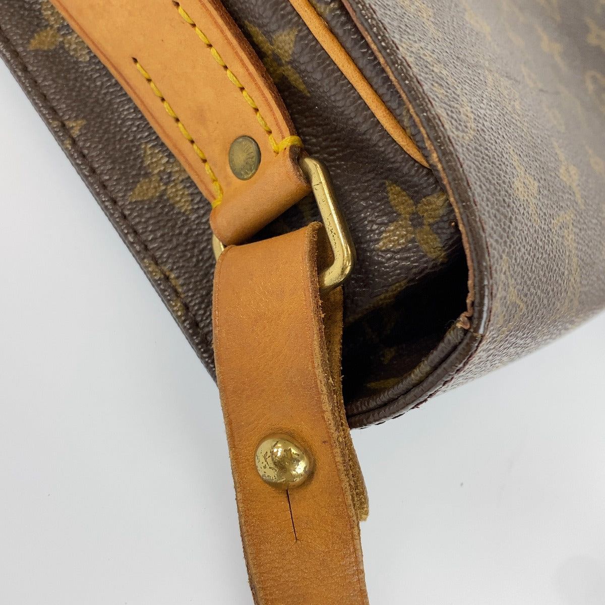 LOUIS VUITTON ルイ ヴィトン ヴィンテージ モノグラム カルトシエール ブラウン PVC / レザー M51252 ショルダーバッグ レディース B53