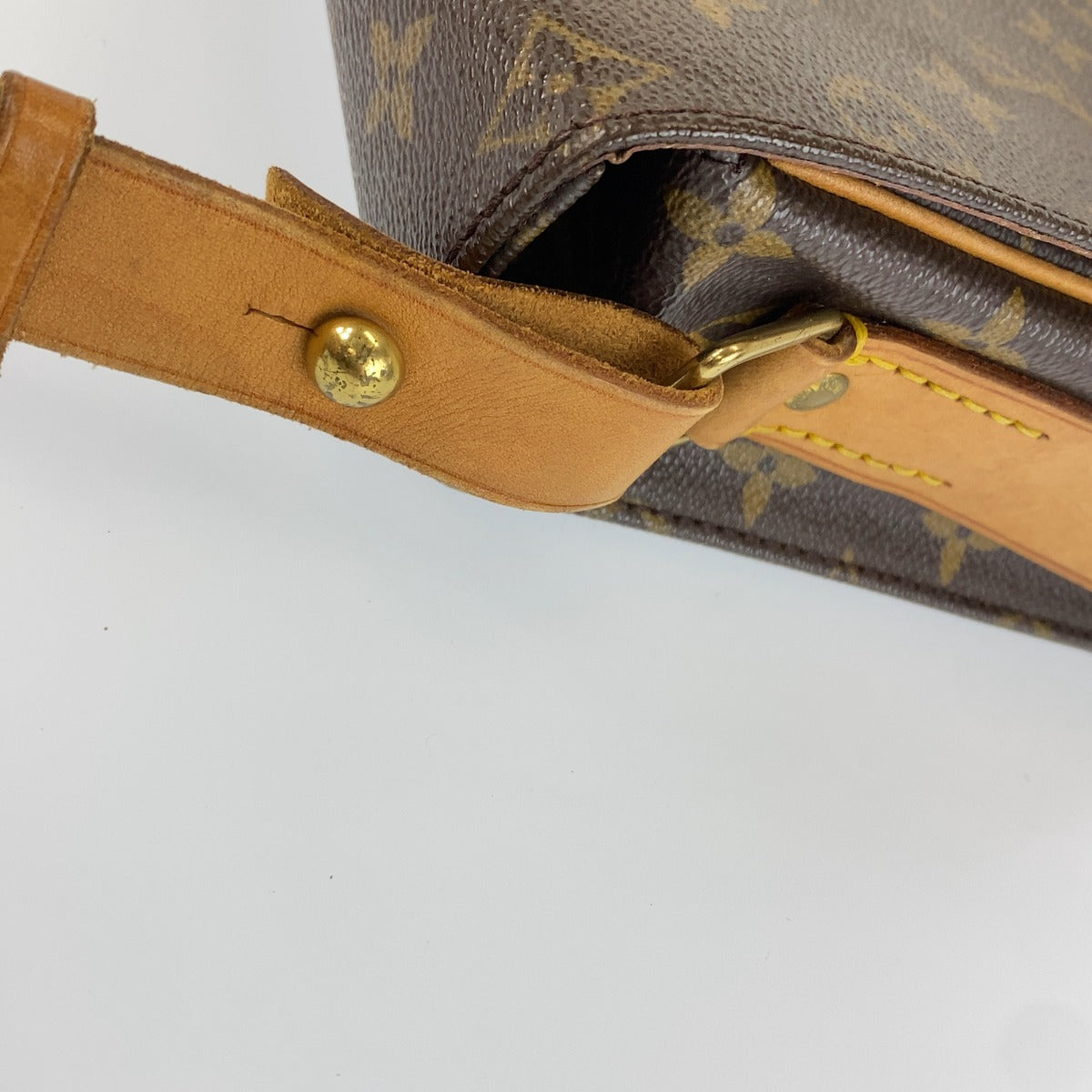 LOUIS VUITTON ルイ ヴィトン ヴィンテージ モノグラム カルトシエール ブラウン PVC / レザー M51252 ショルダーバッグ レディース B53