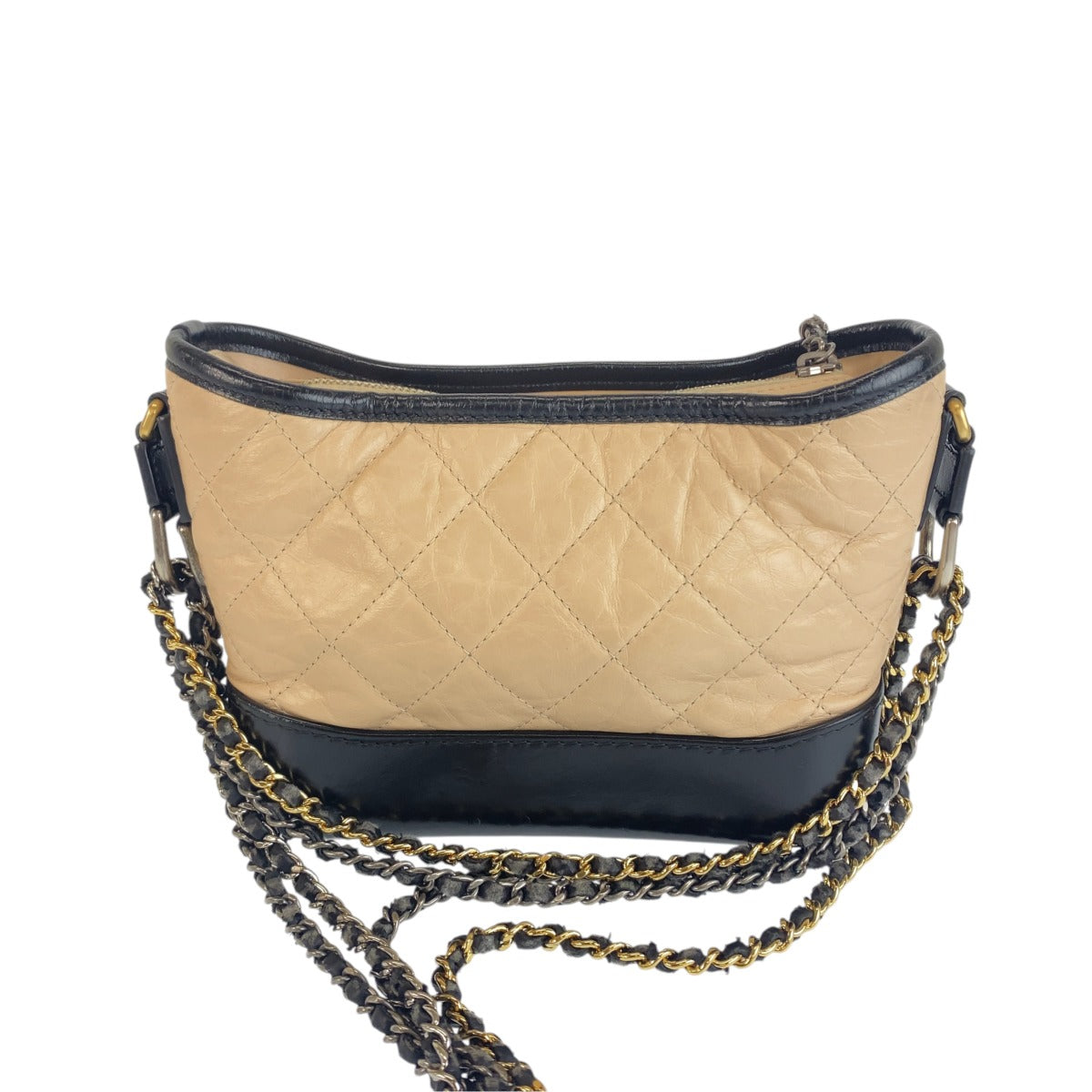 CHANEL シャネル ガブリエル ドゥ シャネル スモール ホーボー ピンクベージュ ブラック チェーンショルダーバッグ レディース B158
