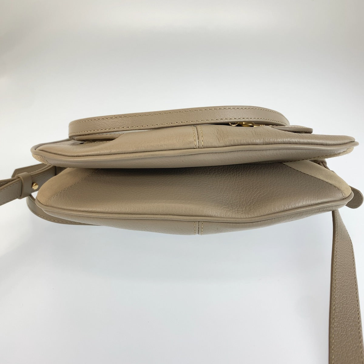 SEE BY CHLOE シーバイクロエ HANA グレージュ ゴールド レザー / スウェード ハンドバッグ 2WAY ショルダーバッグ レディース A180