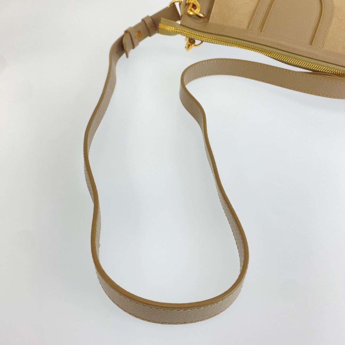 SEE BY CHLOE シーバイクロエ HANA グレージュ ゴールド レザー / スウェード ハンドバッグ 2WAY ショルダーバッグ レディース A180