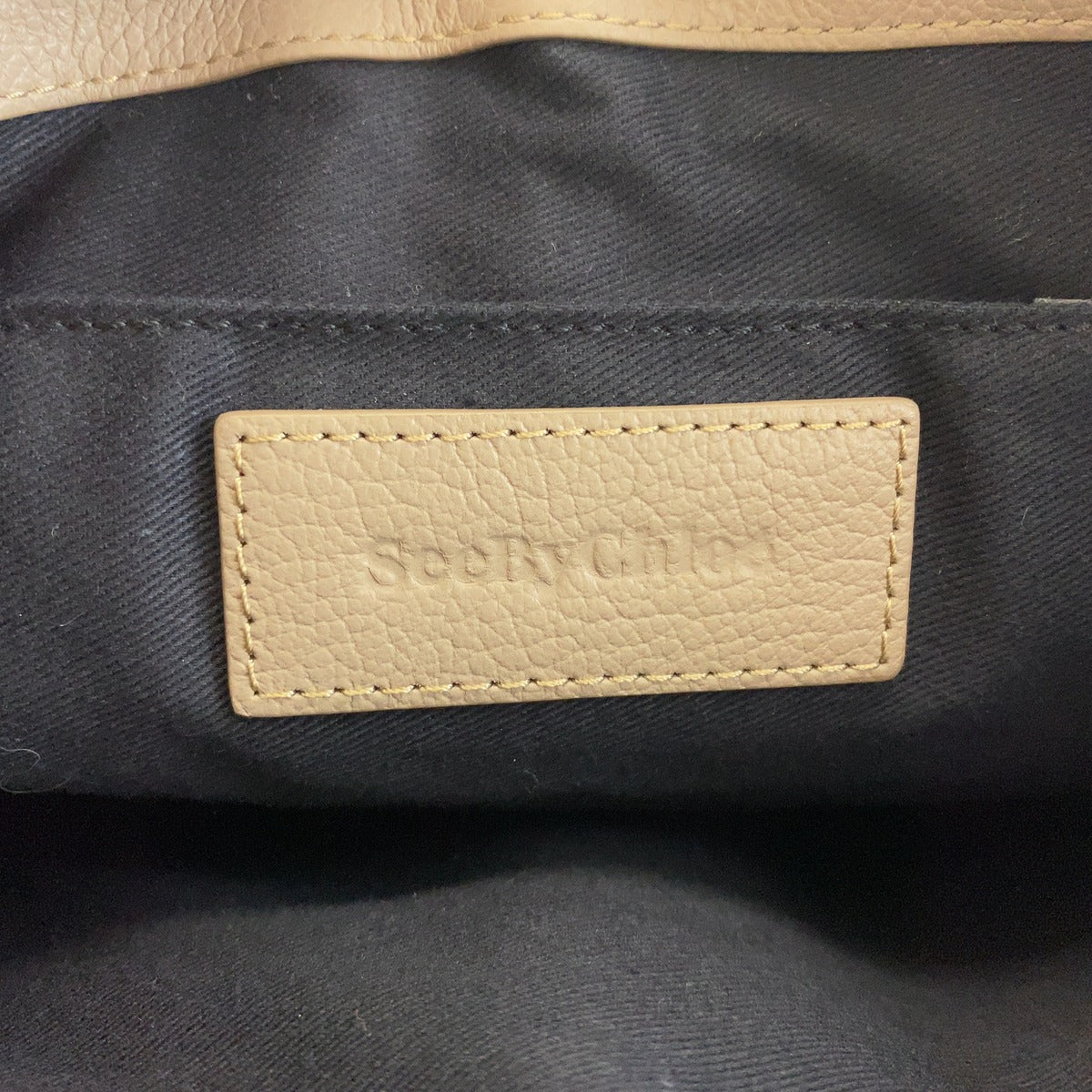 SEE BY CHLOE シーバイクロエ HANA グレージュ ゴールド レザー / スウェード ハンドバッグ 2WAY ショルダーバッグ レディース A180
