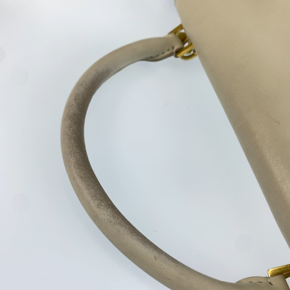 CELINE セリーヌ トラペーズ ブラウン ホワイト レザー ハンドバッグ 2WAY ショルダーバッグ レディース B37