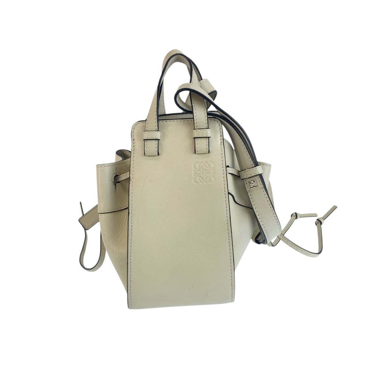 LOEWE ロエベ アナグラム ハンモック ドローストリング ミニ ホワイト クリーム 2WAY ショルダーバッグ ハンドバッグ レディース B118