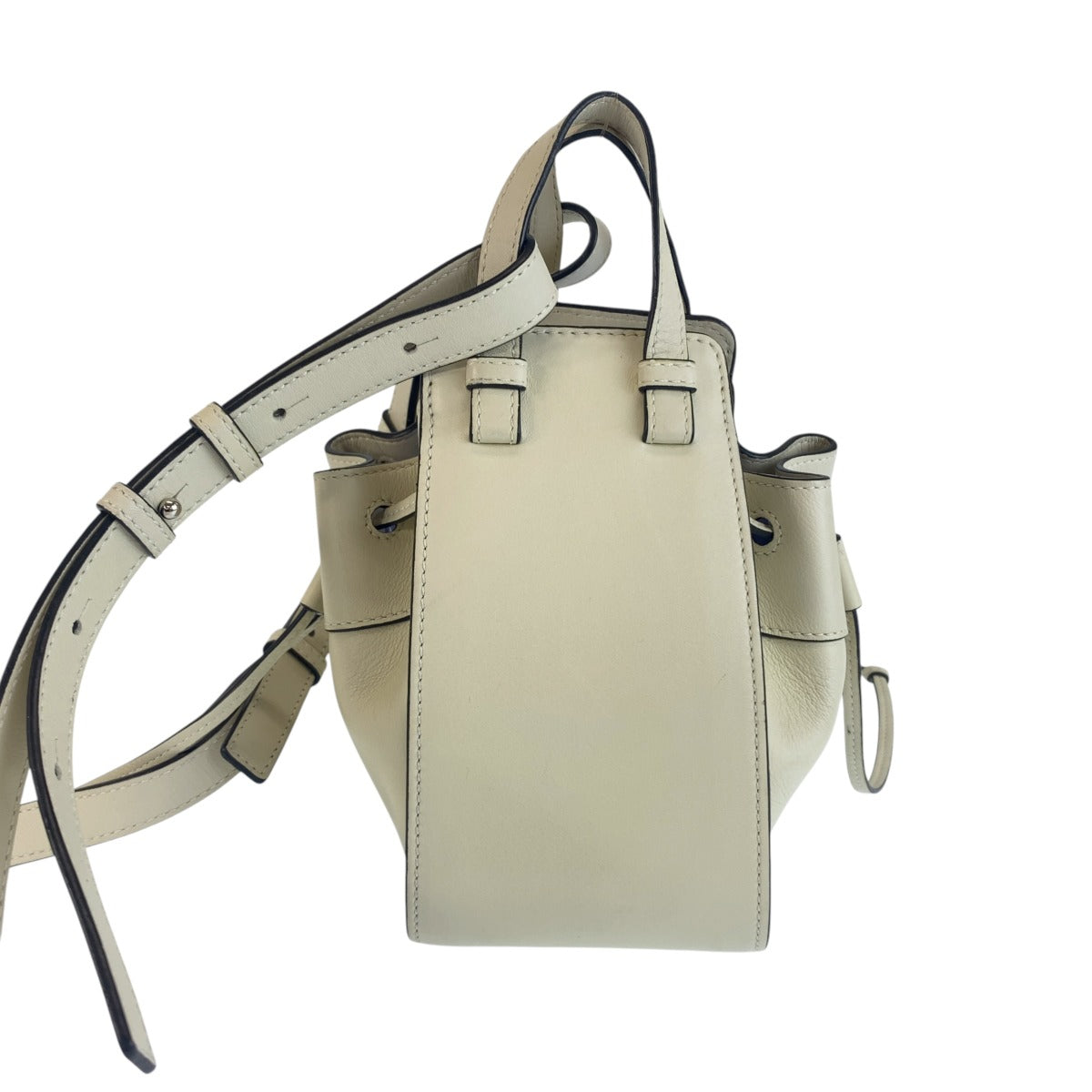 LOEWE ロエベ アナグラム ハンモック ドローストリング ミニ ホワイト クリーム 2WAY ショルダーバッグ ハンドバッグ レディース B118