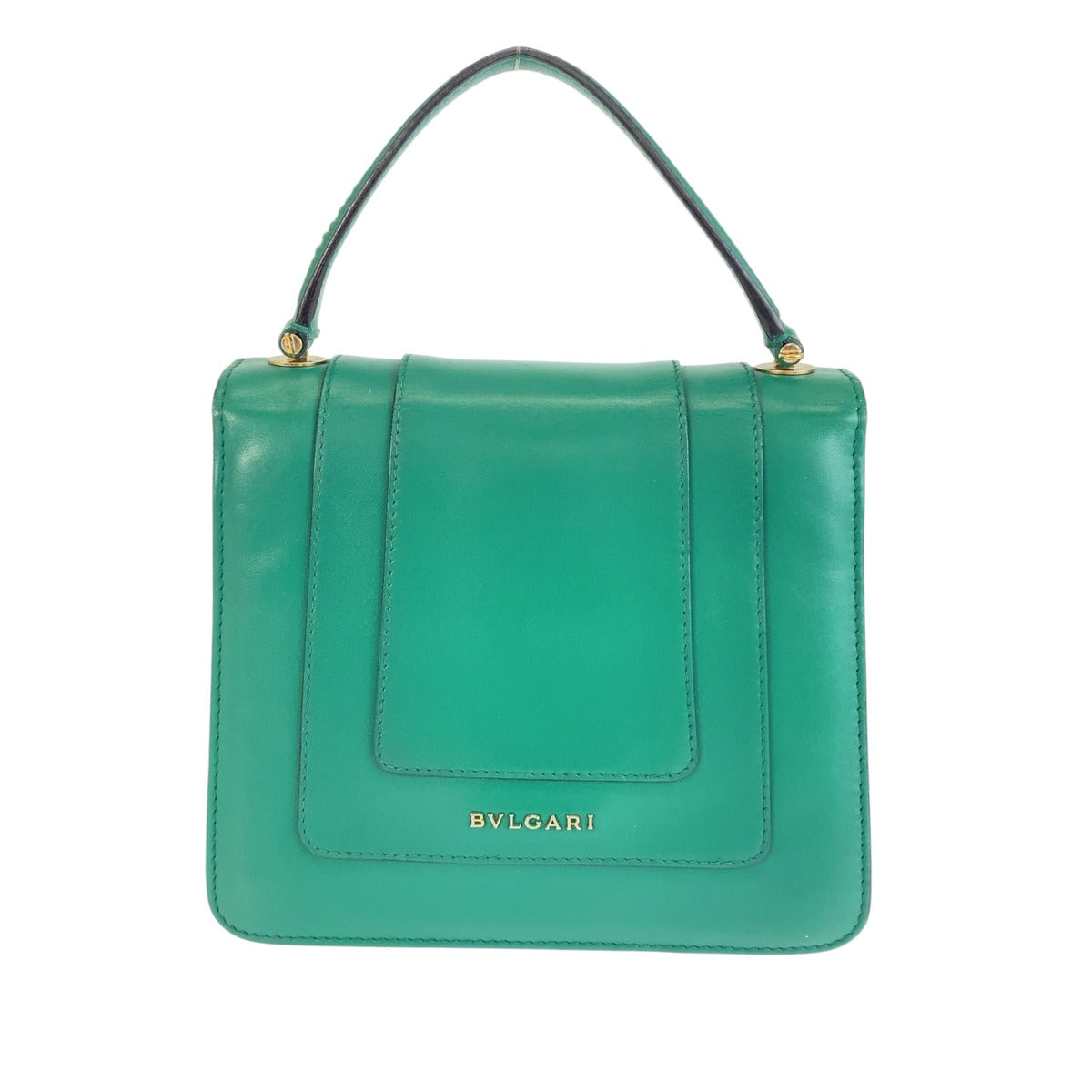 BVLGARI ブルガリ セルペンティ グリーン ゴールド レザー / メタル 2WAY ショルダーバッグ ハンドバッグ レディース AB85