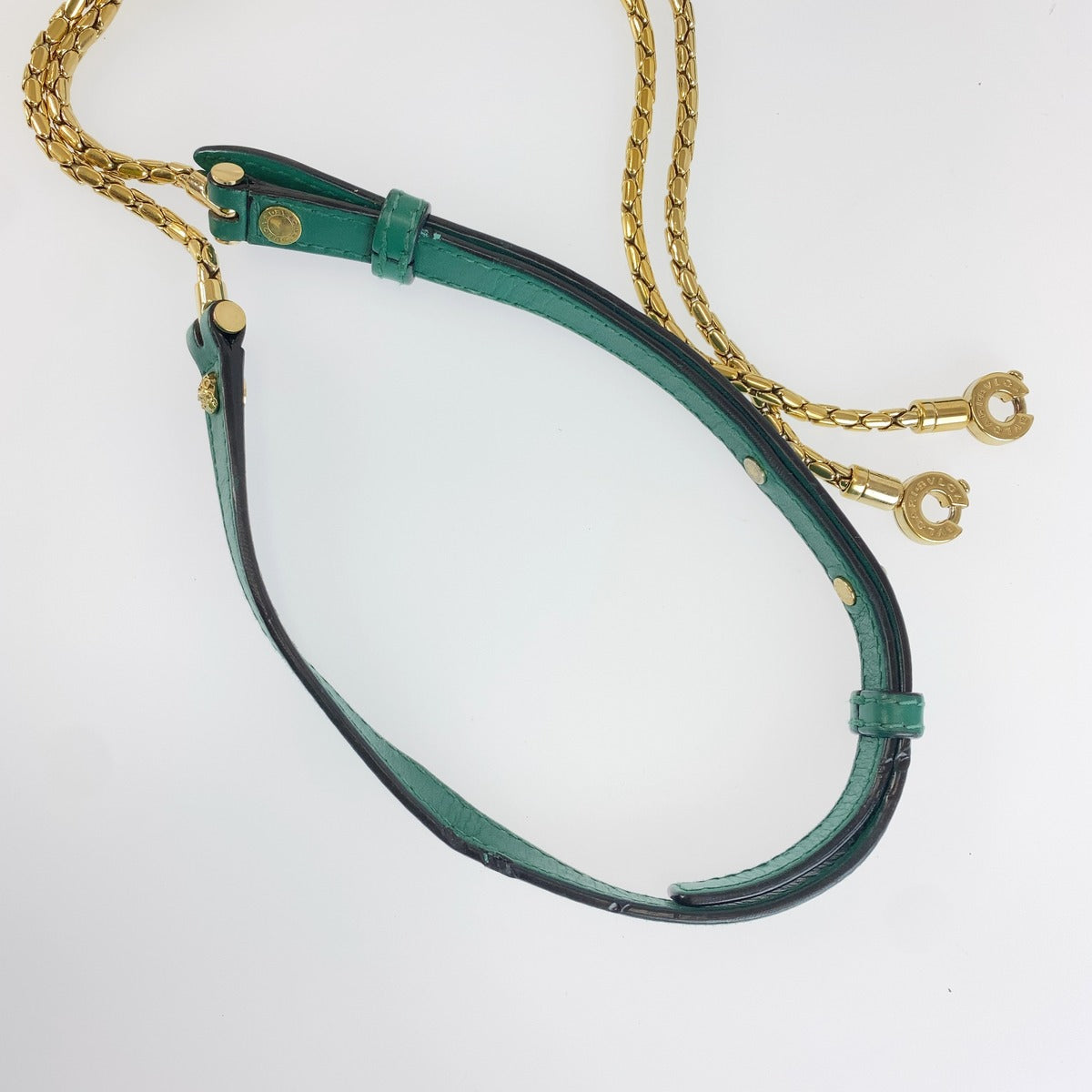 BVLGARI ブルガリ セルペンティ グリーン ゴールド レザー / メタル 2WAY ショルダーバッグ ハンドバッグ レディース AB85